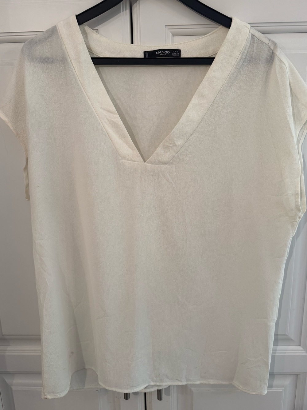 Off white Mango V neck blouse